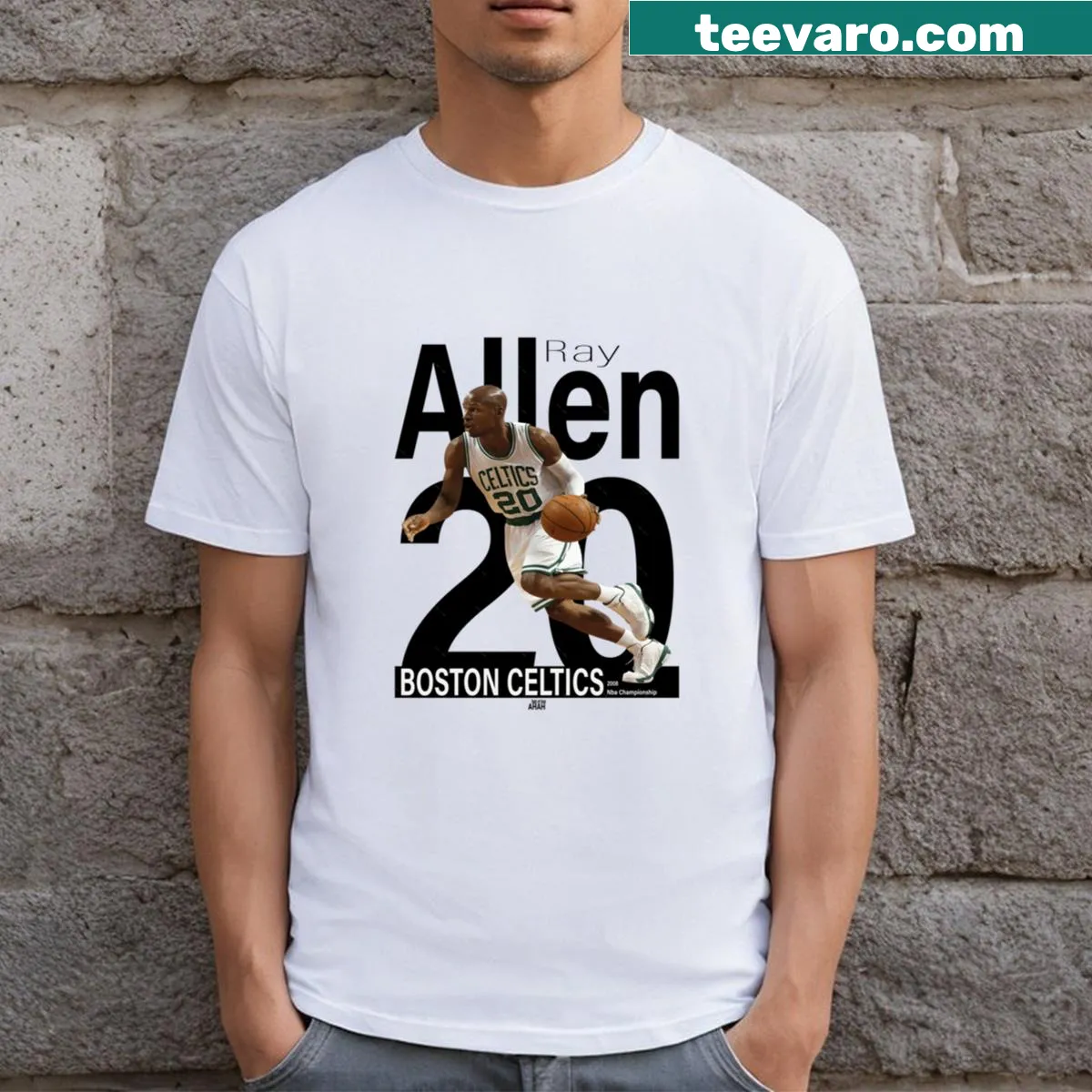 T-shirt honoring Ray Allen and his Celtics legacy. — on a men's t-shirt