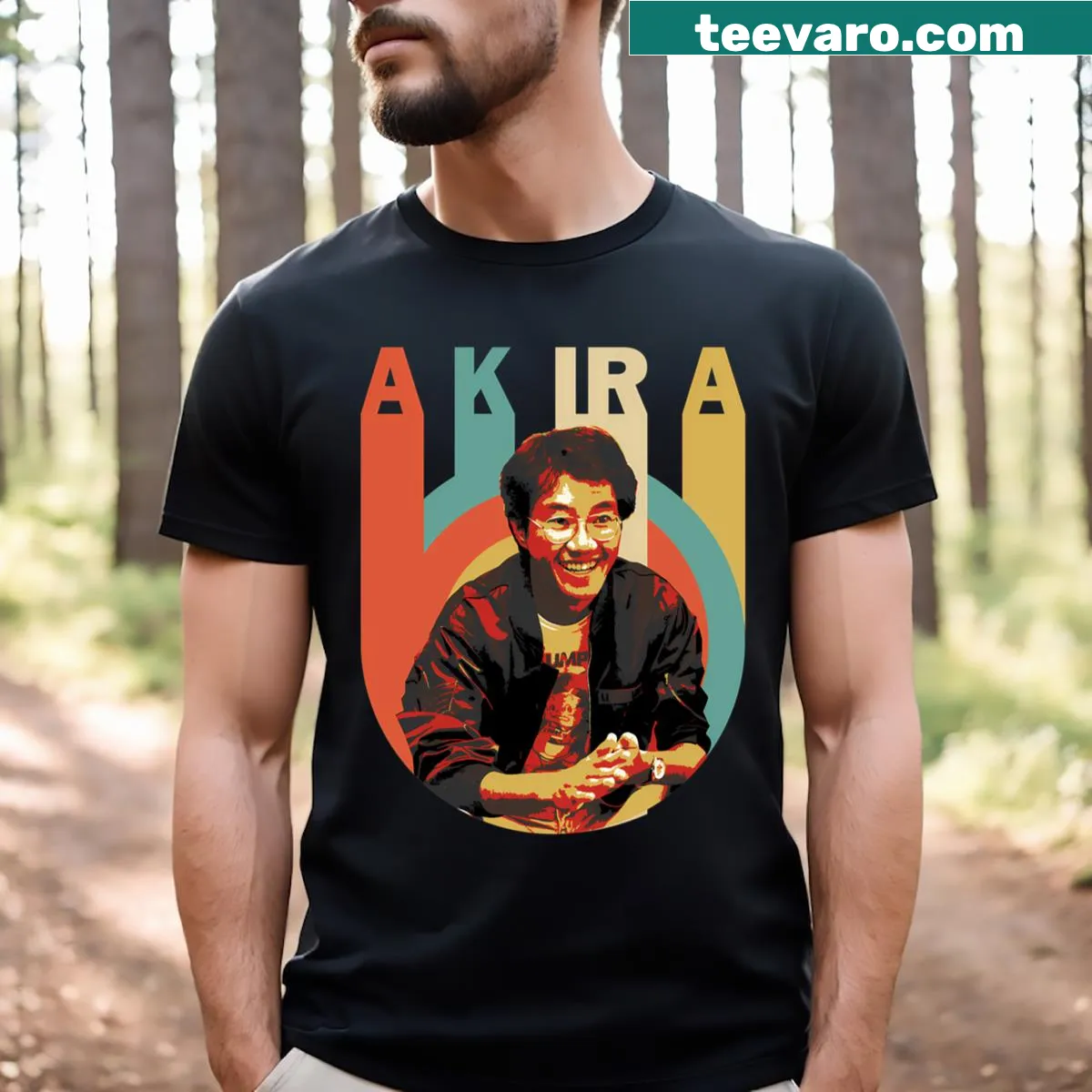 Akira-inspired graphic t-shirt featuring cyberpunk design — on a men's t-shirt