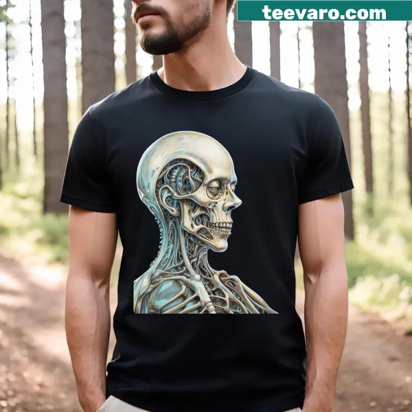 Distressed vintage skeleton graphic t-shirt