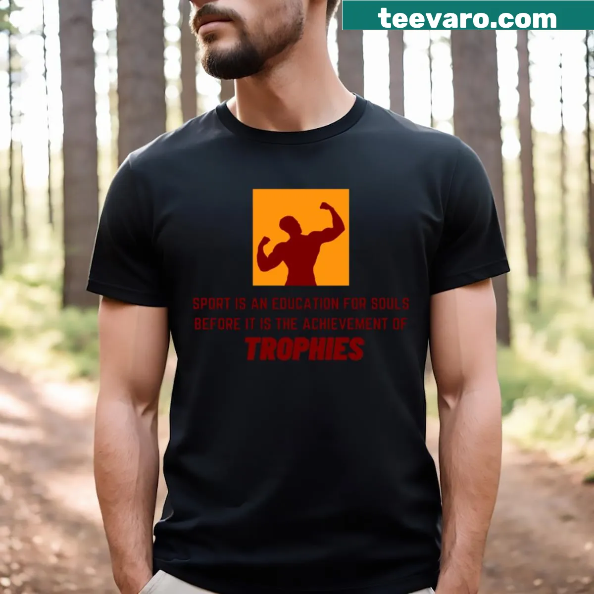 Inspirational T-shirt with a message about the true essence of sports — on a men's t-shirt