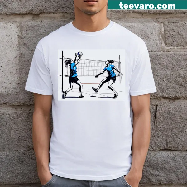 Dynamic volleyball graphic T-shirt