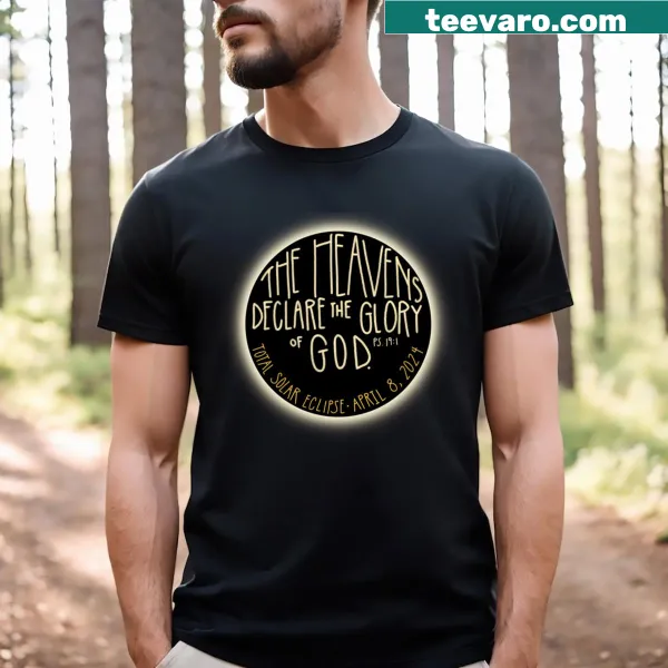 T-shirt featuring a solar eclipse graphic with a religious message