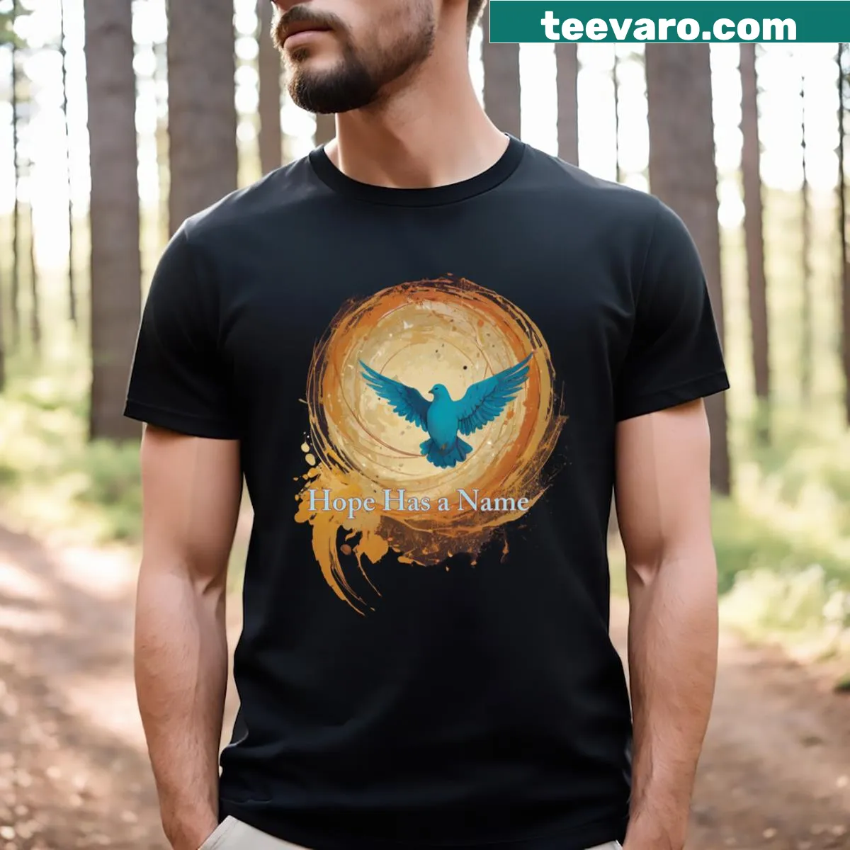 Inspirational typography T-shirt with message of hope — on a men's t-shirt