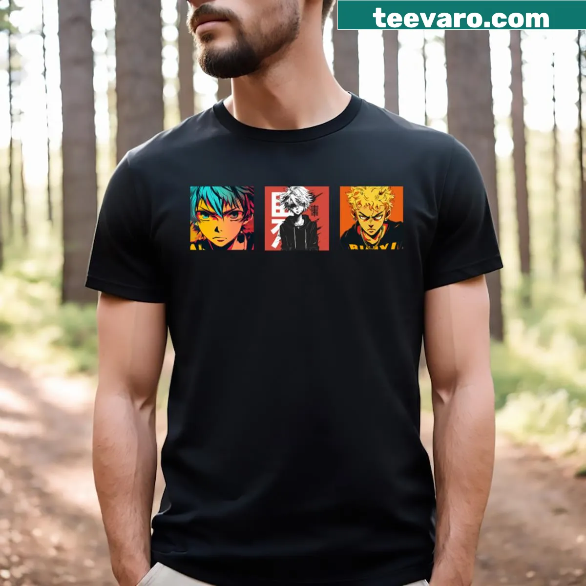 Funny typography T-shirt with playful letters — on a men's t-shirt