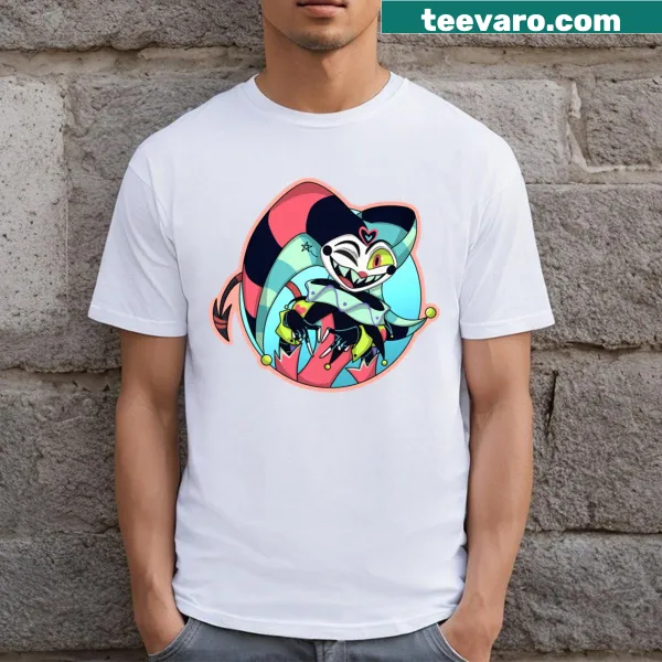 T-shirt featuring Fizzfizzarolli from Helluva Boss in a quirky style