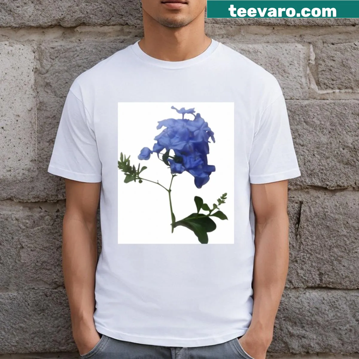 Simple T-shirt featuring a beautiful flower design — on a men's t-shirt