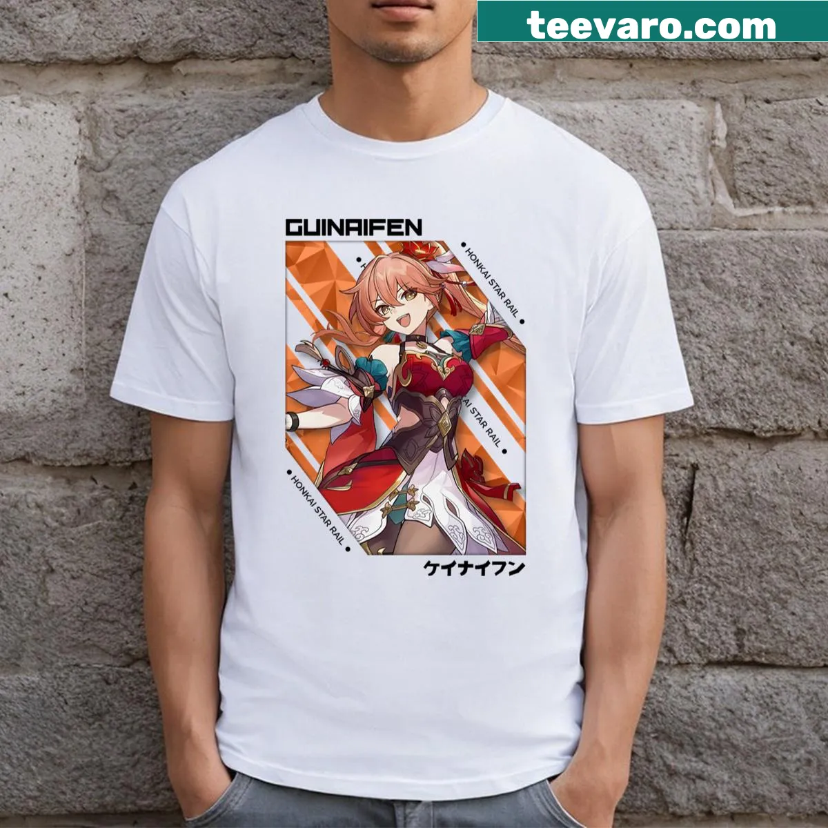 Honkai Star Rail Guinaifen character T-shirt — on a men's t-shirt