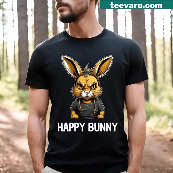 Cute cartoon bunny graphic on a T-shirt for Easter