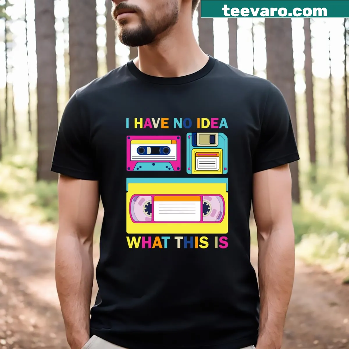 T-shirt showcasing retro tech humor — on a men's t-shirt