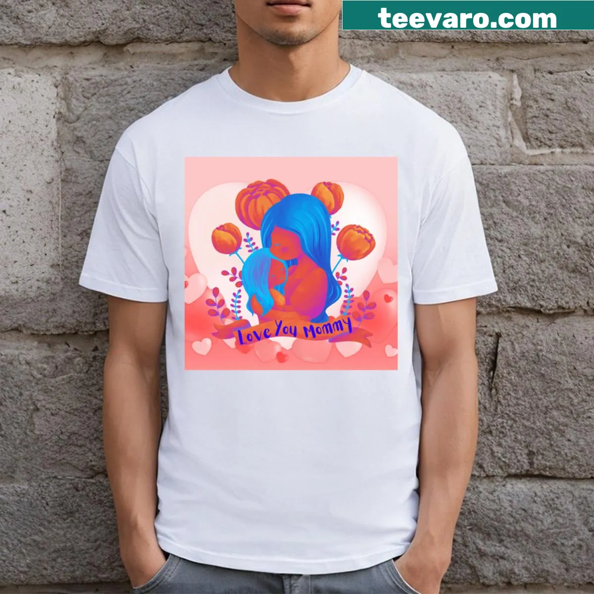 Heartwarming typography design on a mom-themed T-shirt. — on a men's t-shirt