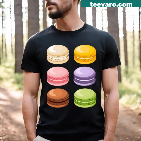 Cute macaroons graphic T-shirt for dessert lovers