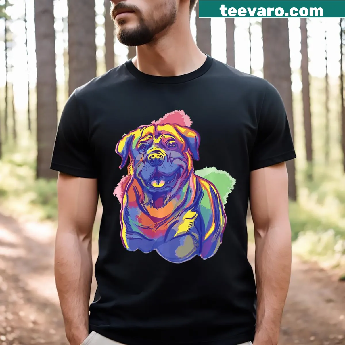 T-shirt with an illustration of a Rottweiler for Rottweiler owners — on a men's t-shirt