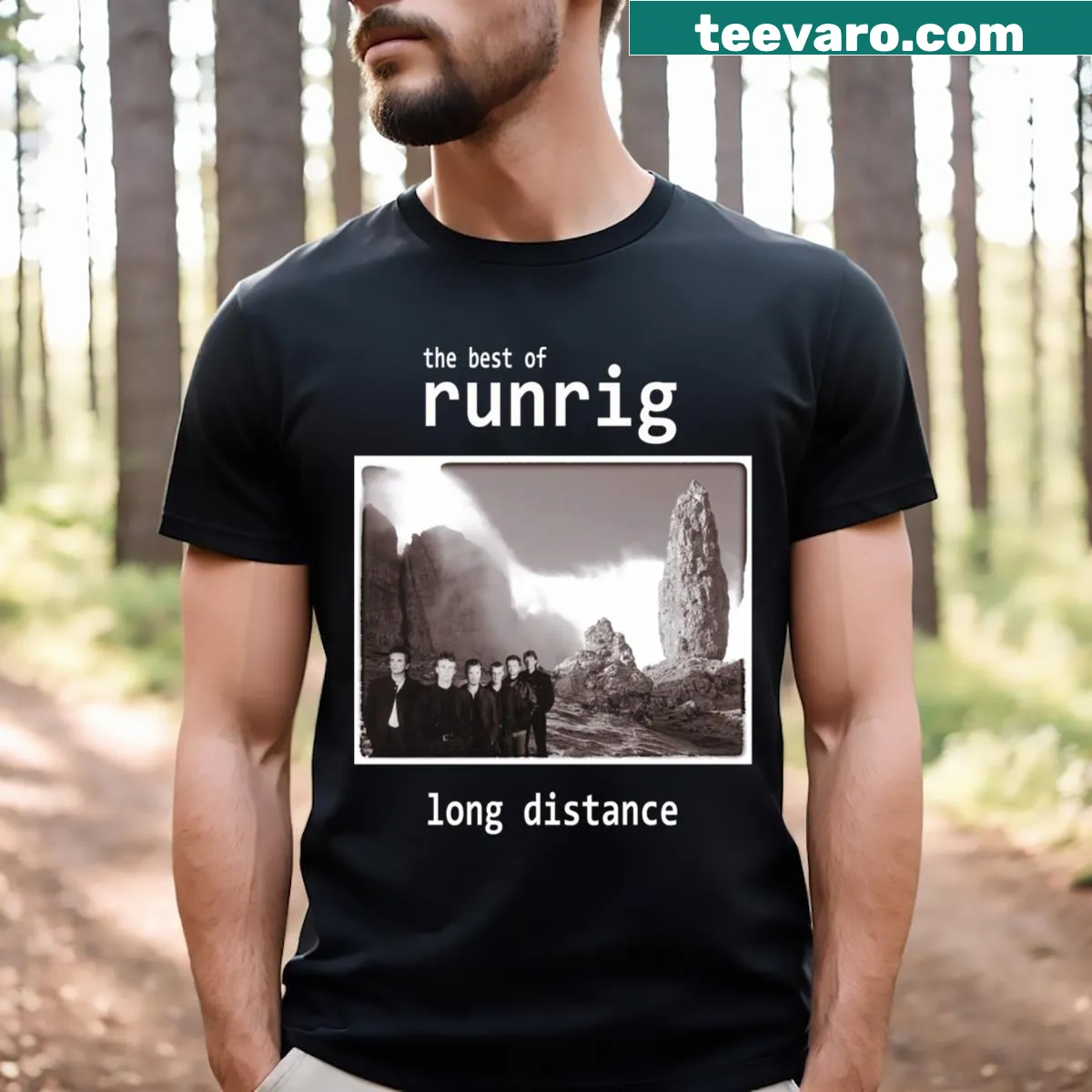 Classic Runrig Band logo t-shirt — on a men's t-shirt