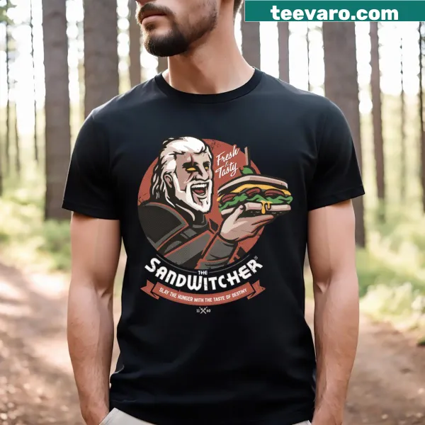 Funny T-shirt featuring a sandwich pun in bold typography