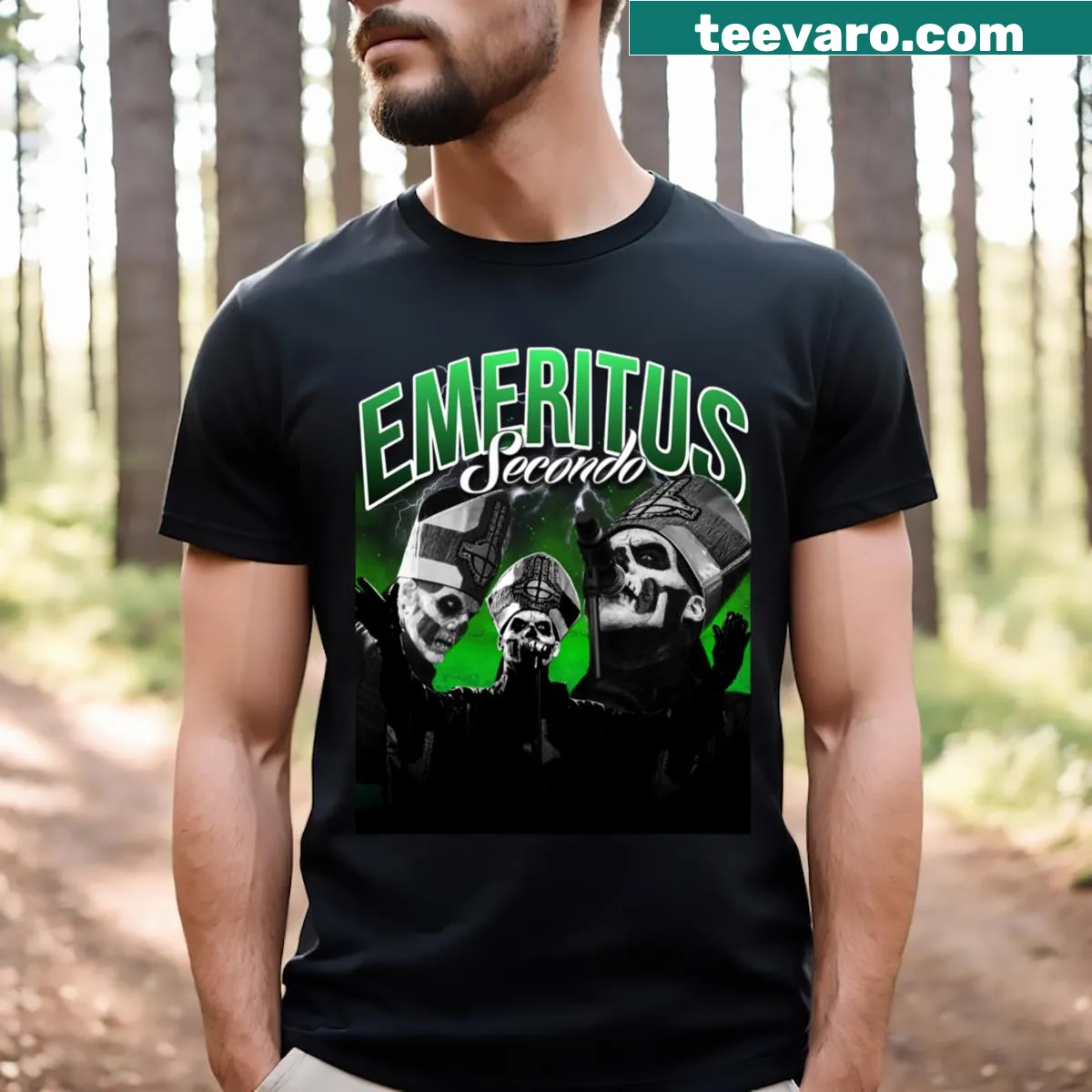 Vintage 90s design t-shirt with a distressed look — on a men's t-shirt