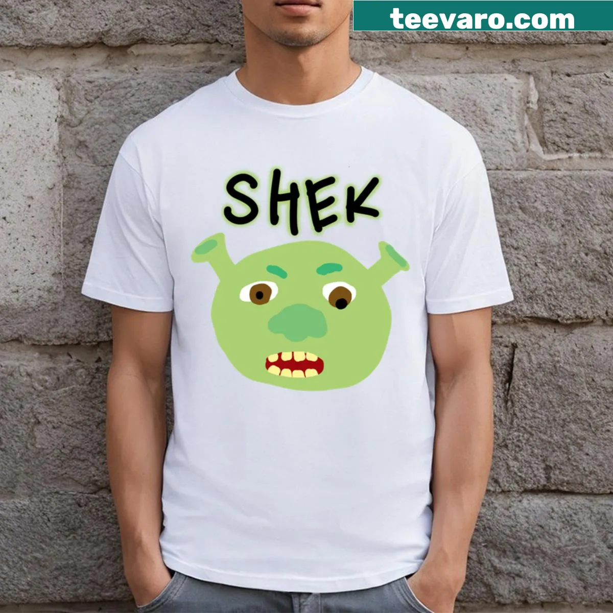 Illustration of Shek the Ogre on a t-shirt — on a men's t-shirt
