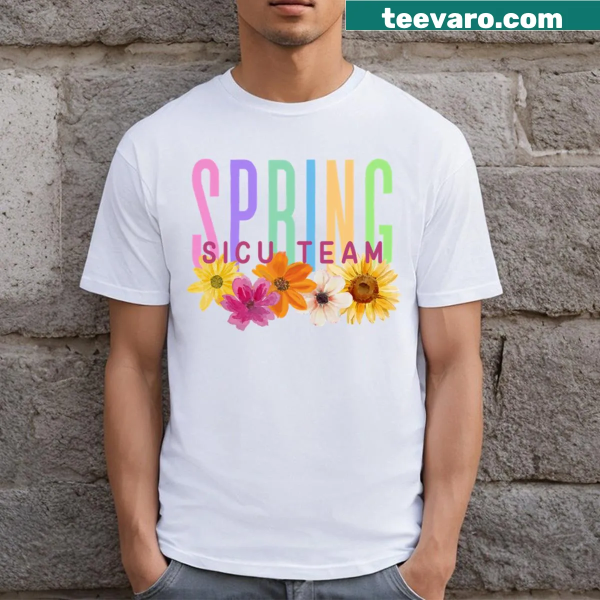 Sicu Team t-shirt with sporty typography design — on a men's t-shirt