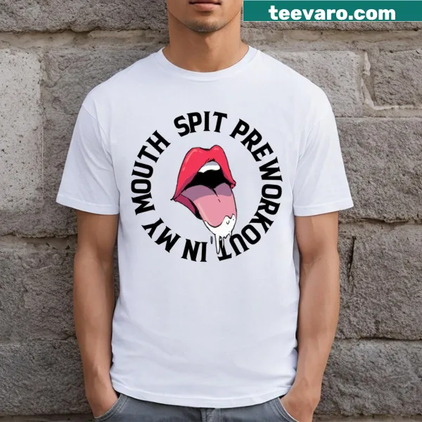 Retro style shirt with wet lips graphic and fun workout slogan
