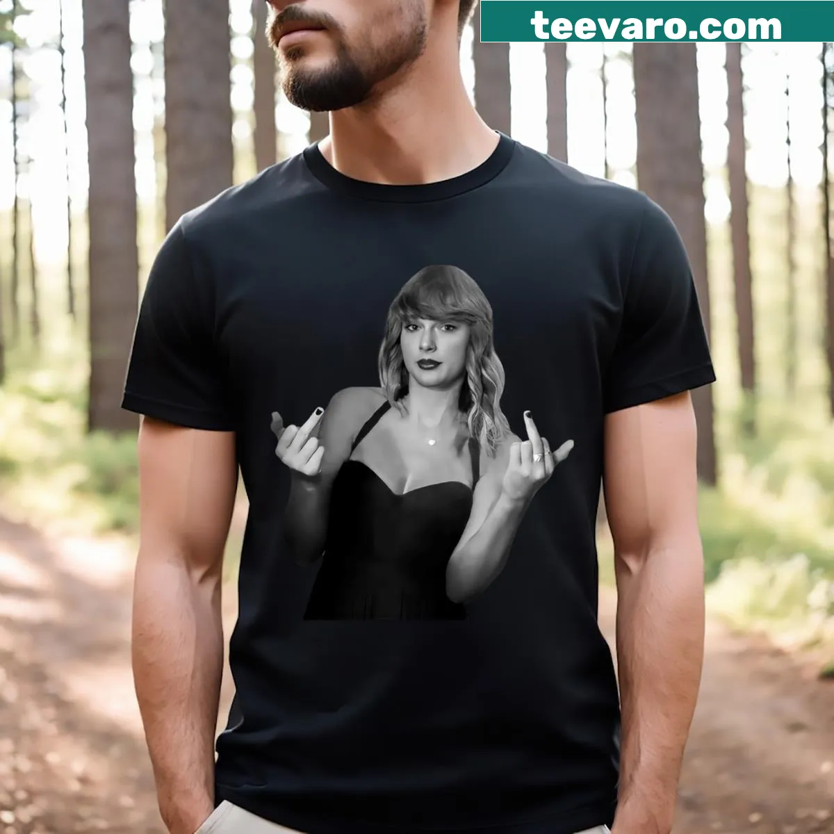 Bold graphic T-shirt with a middle finger design — on a men's t-shirt