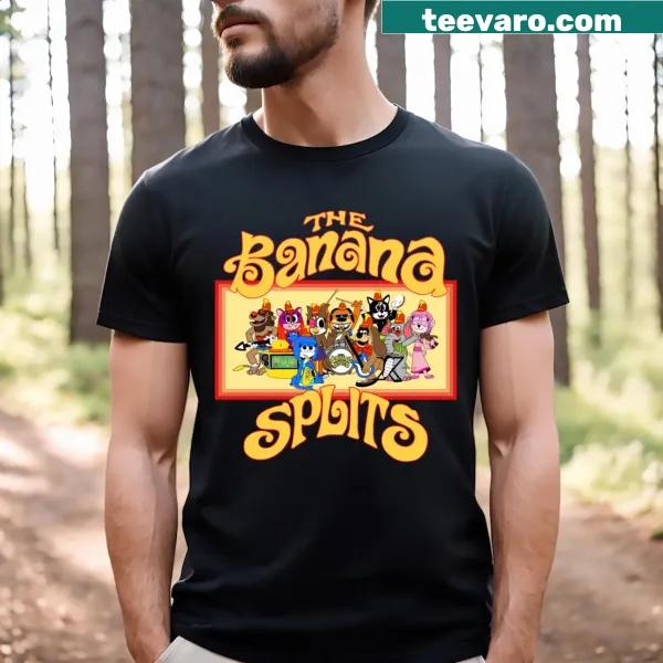 Whimsical Banana Splits Team graphic t-shirt