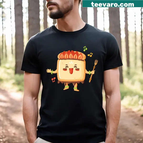Cute cartoon illustration of toast on a t-shirt