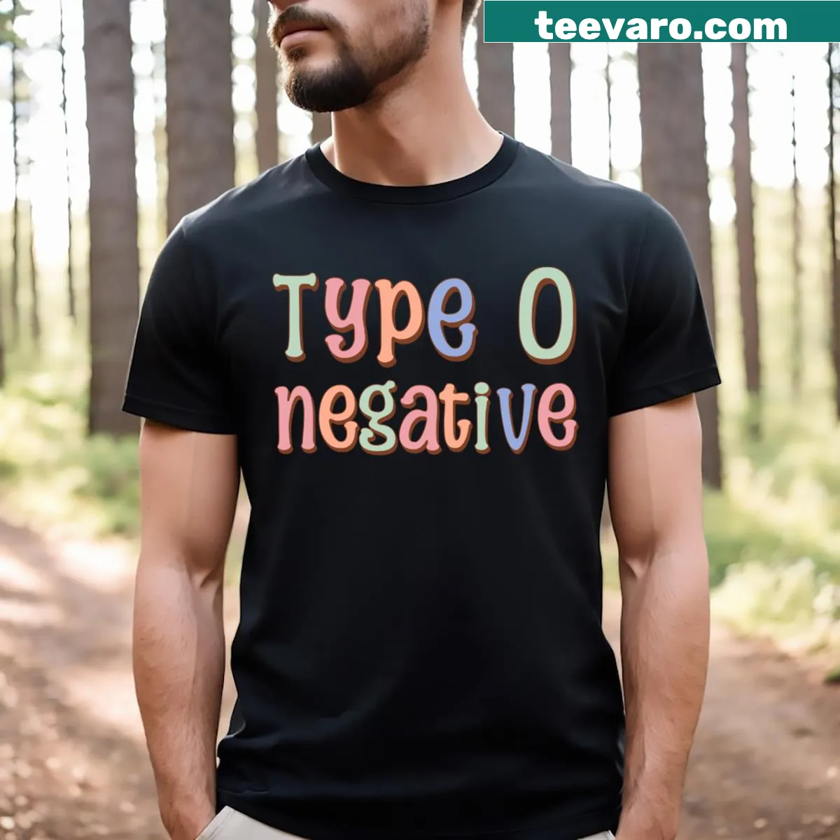 Vintage distressed Type O Negative band t-shirt — on a men's t-shirt