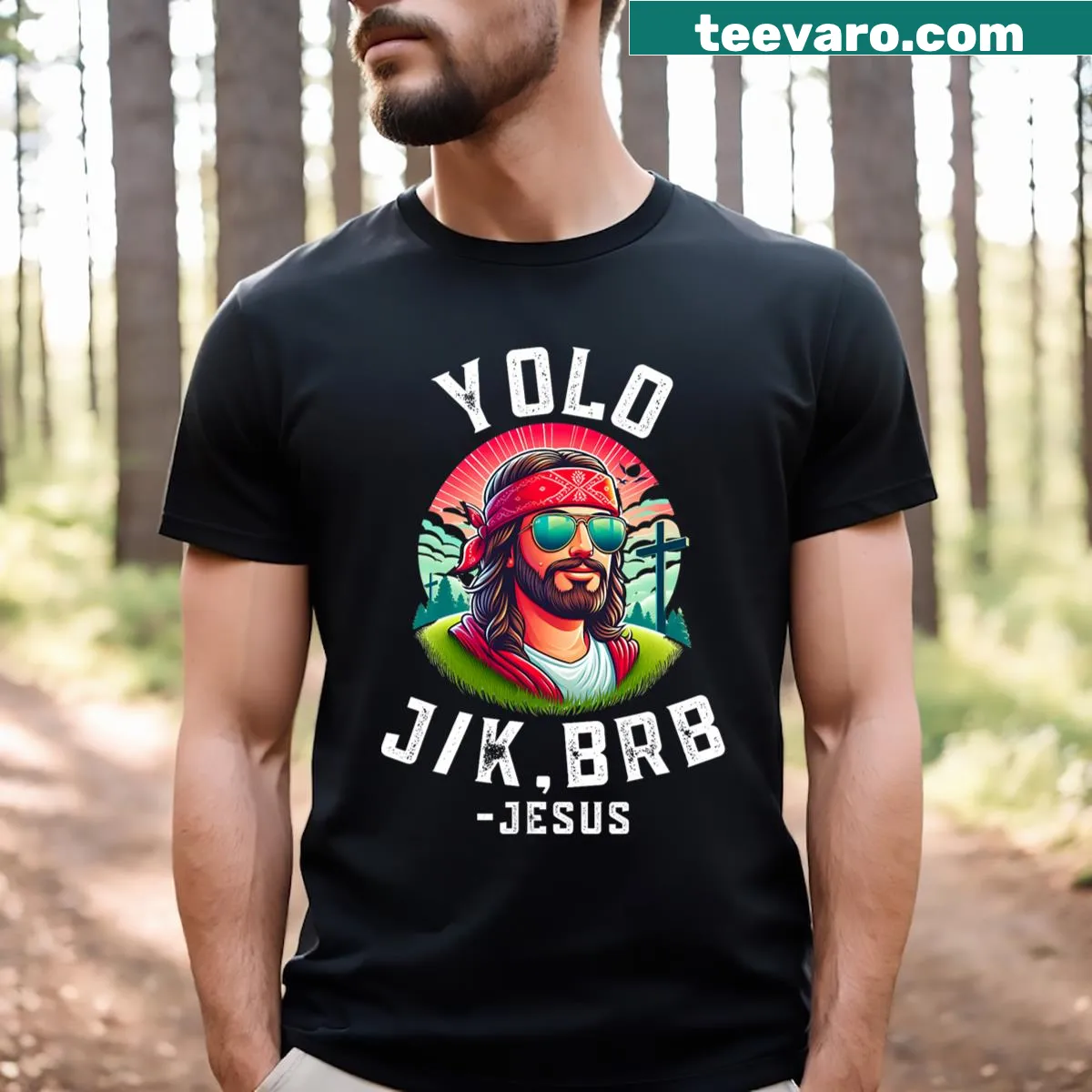 Funny Easter T-shirt with humorous phrases about resurrection — on a men's t-shirt