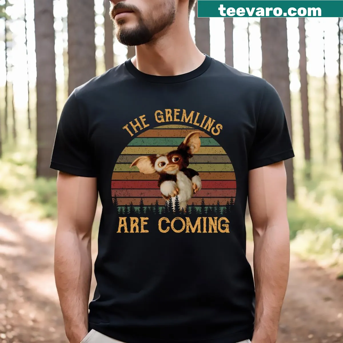 Retro T-shirt with humorous graphic saying 'Are Coming' — on a men's t-shirt