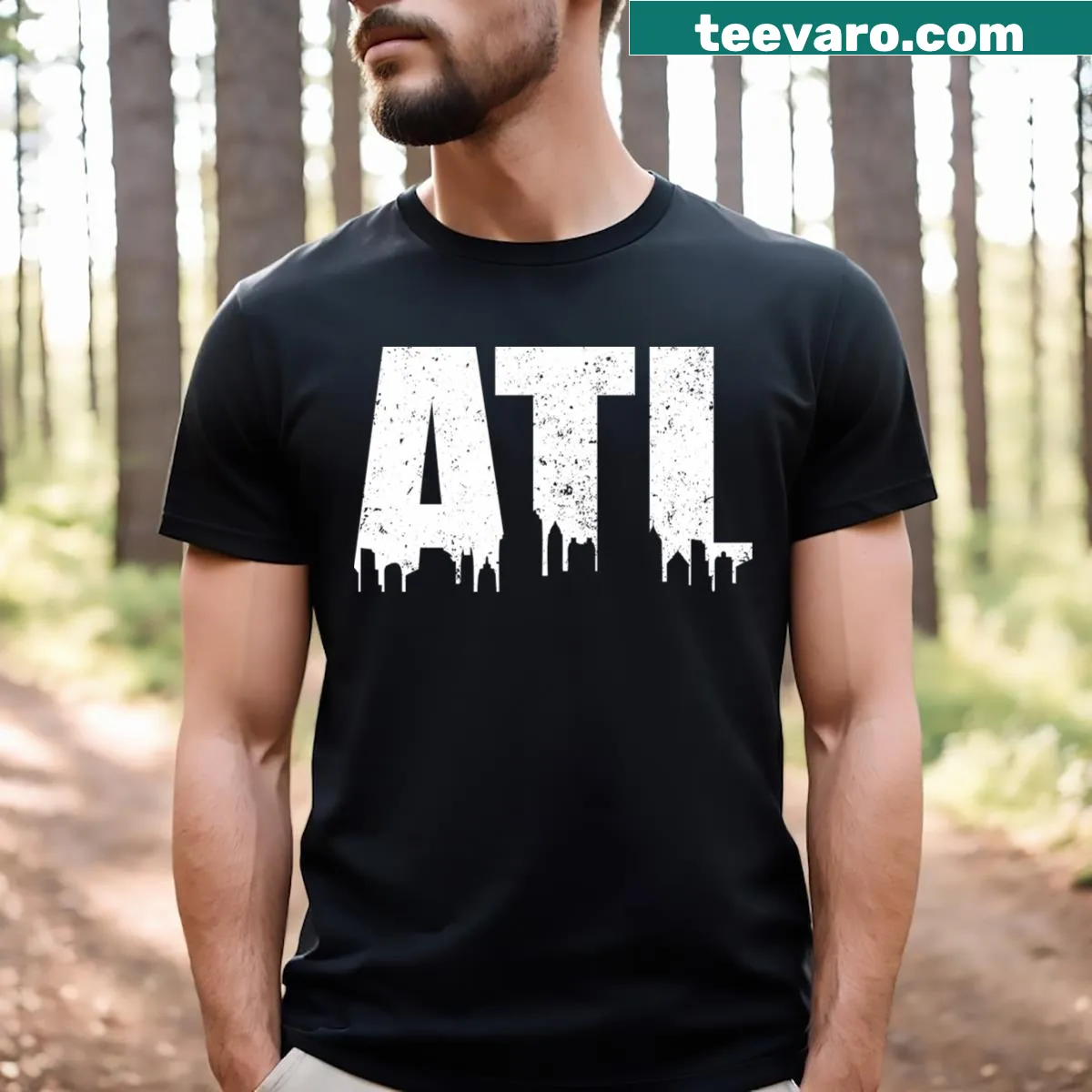 Illustration of Atlanta skyline on a T-shirt — on a men's t-shirt