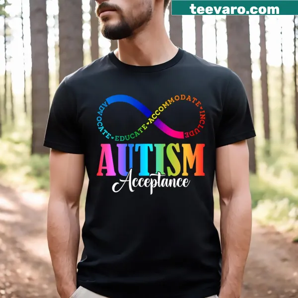 T-shirt featuring autism awareness infinity symbol graphic