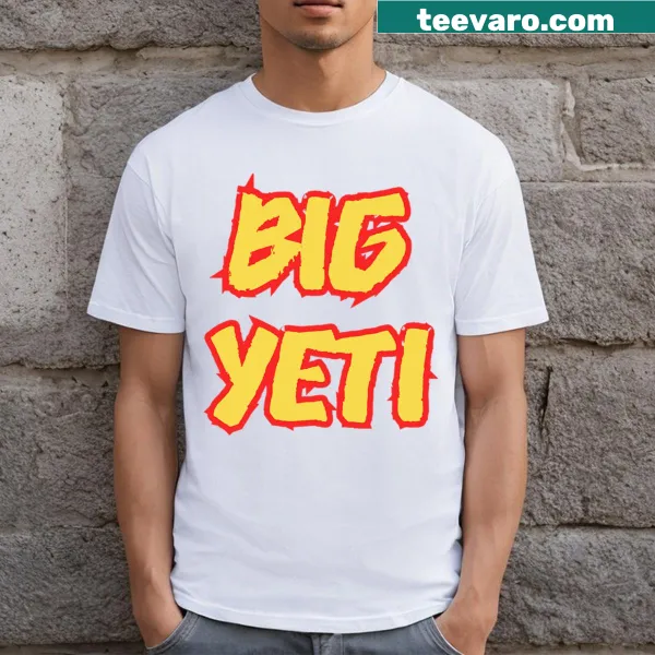 A fun t-shirt proclaiming 'Big Yeti Is The Best' in playful typography