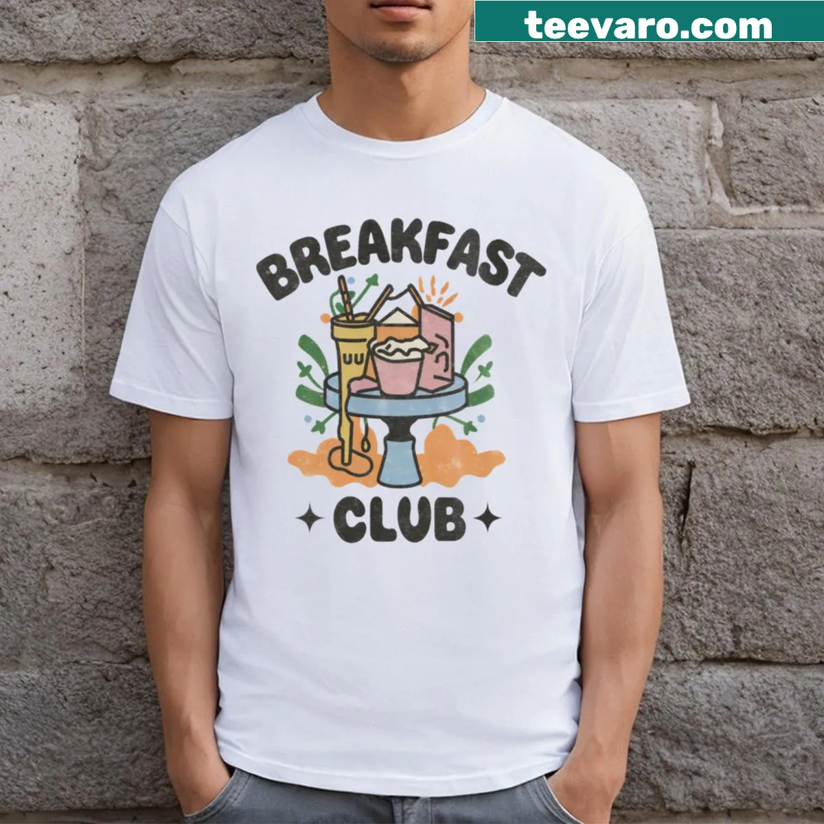 Retro t-shirt inspired by The Breakfast Club with bohemian design — on a men's t-shirt