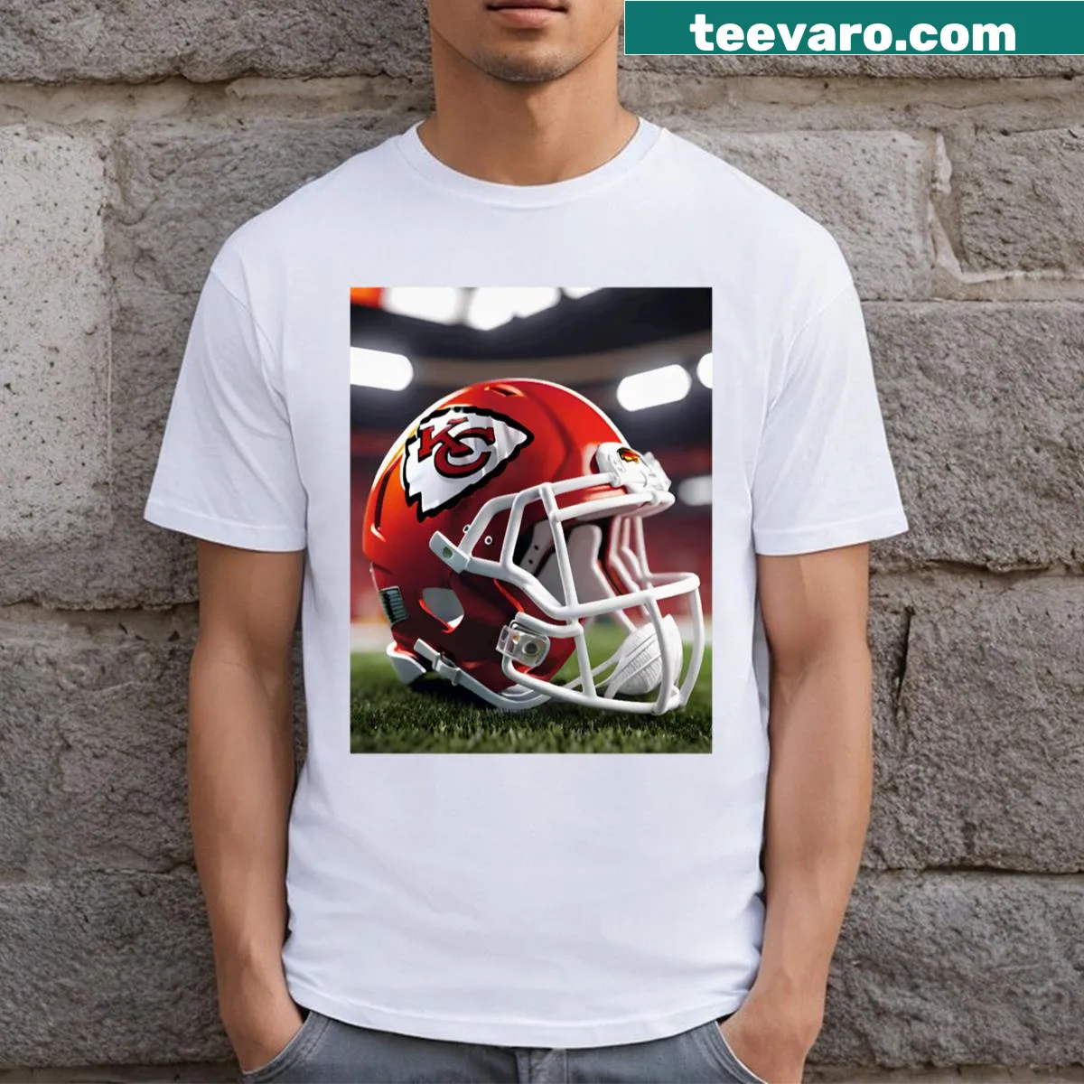 Chief Football T-shirt featuring bold team graphics — on a men's t-shirt