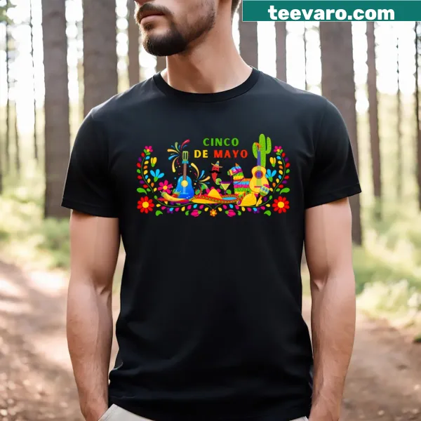 Festive design celebrating Cinco De Mayo on a t-shirt