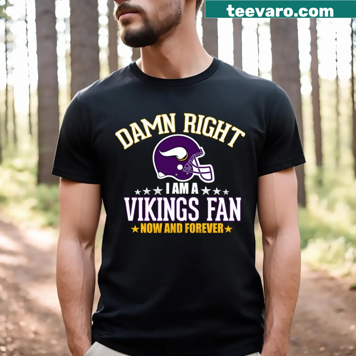 Minnesota Vikings essential t-shirt displaying team name in bold text — on a men's t-shirt