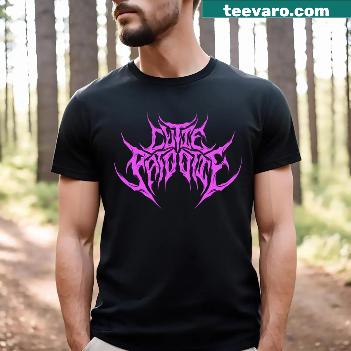 Cute death metal sweetheart graphic T-shirt — on a men's t-shirt