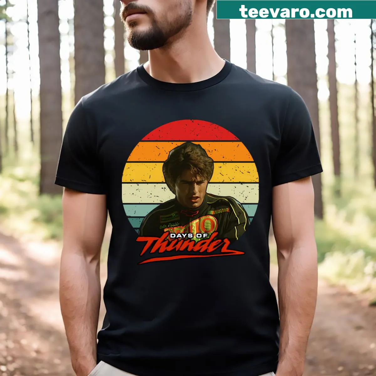 Vintage style T-shirt inspired by the movie Days of Thunder — on a men's t-shirt