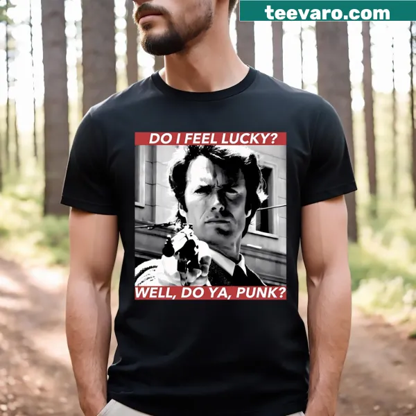 Dirty Harry themed t-shirt with bold quotes and graphics