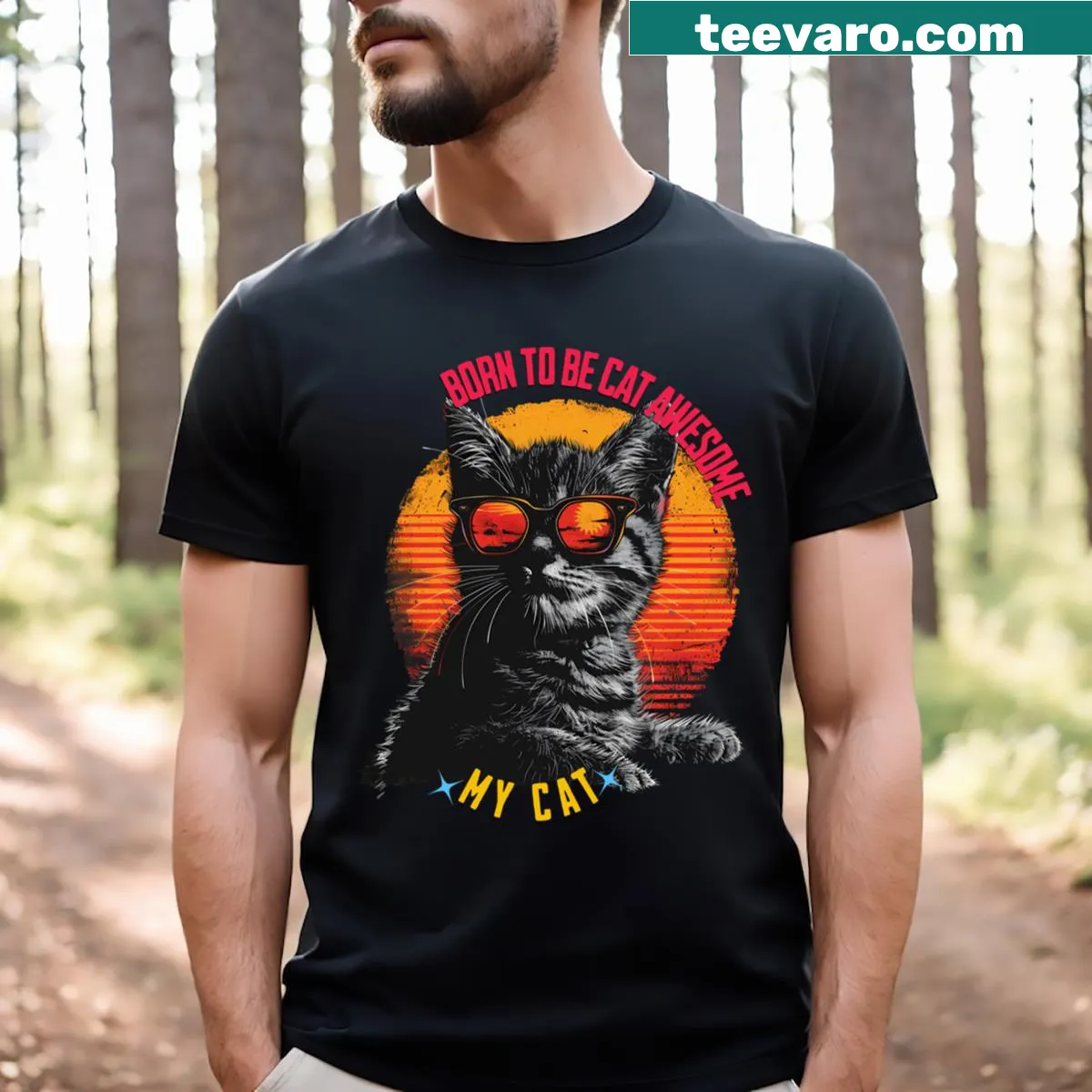 Heartwarming T-shirt depicting pet love and coexistence — on a men's t-shirt