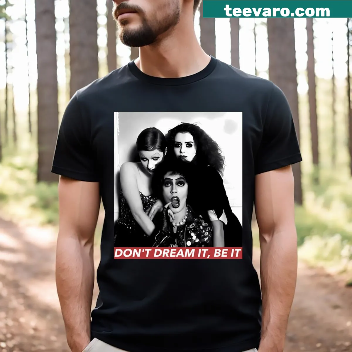 Essential T-shirt with the phrase 'Dont Dream Be It' for inspiration — on a men's t-shirt