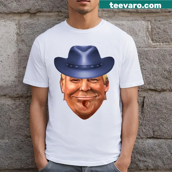 Cartoon graphic of Donald Trump on a humorous T-shirt