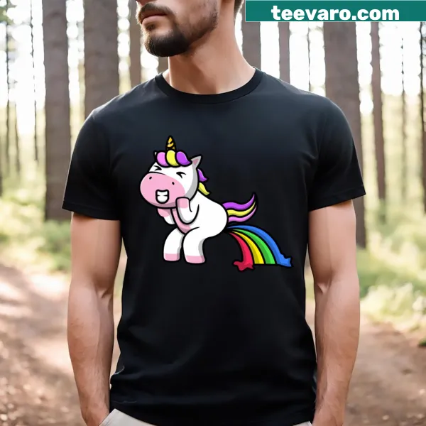T-shirt featuring the phrase 'Unicorn Power' with whimsical unicorn graphics
