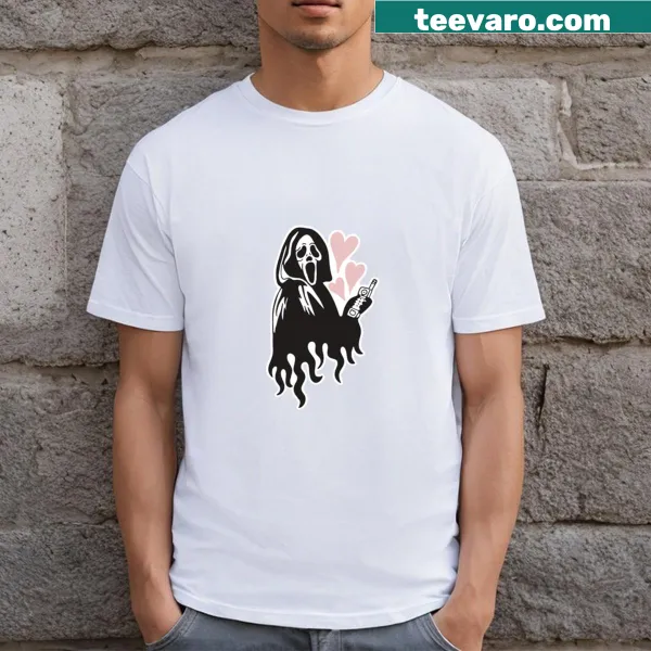 T-shirt featuring Ghost Face graphic illustration