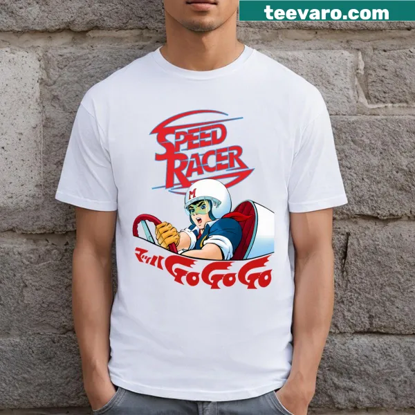 Retro Speed Racer t-shirt featuring a stylized racer graphic
