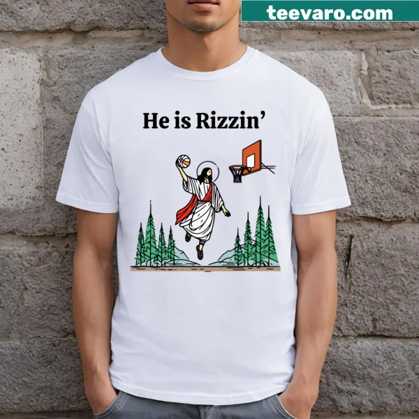 Funny Easter T-shirt with Jesus playing basketball