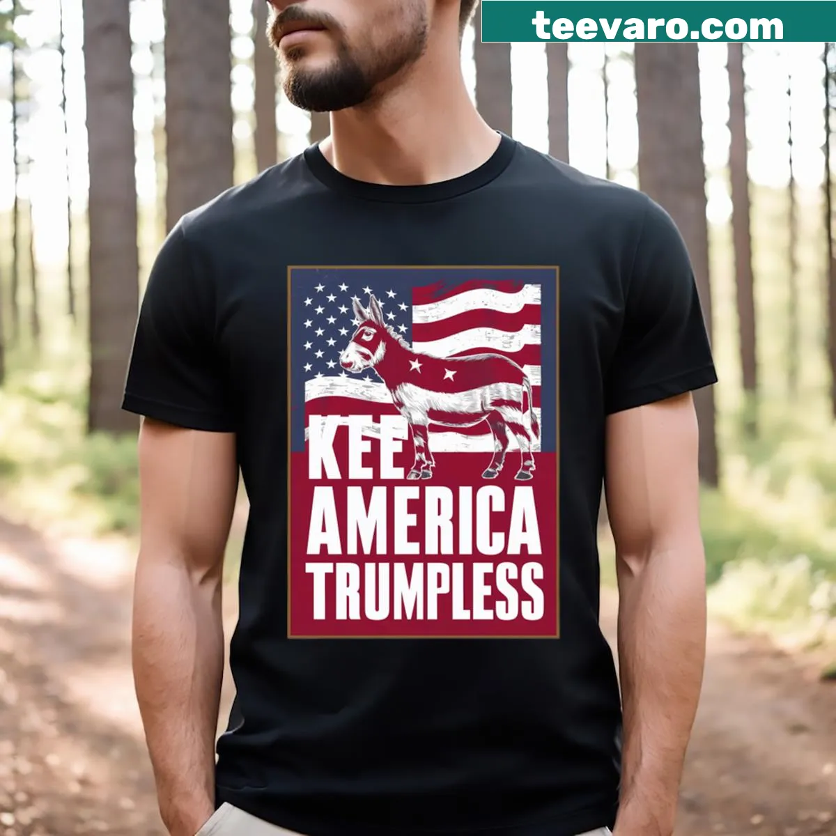 Keep America Trumpless graphic on a t-shirt. — on a men's t-shirt