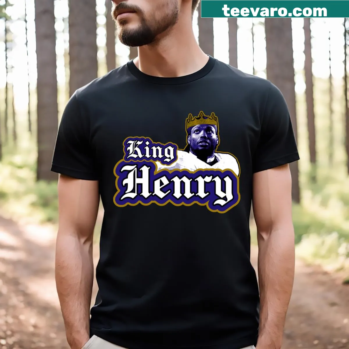 Derrick Henry t-shirt celebrating King Henry — on a men's t-shirt