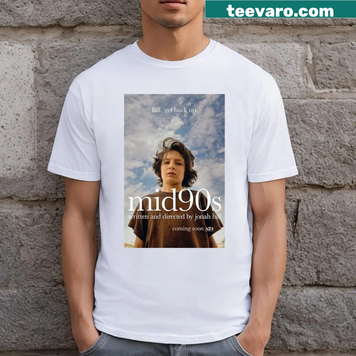 Vintage 90s inspired poster graphic t-shirt — on a men's t-shirt