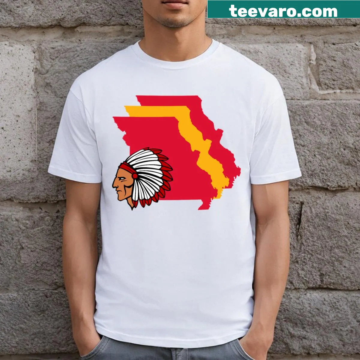 Missouri Border Chiefs emblem on a T-shirt — on a men's t-shirt