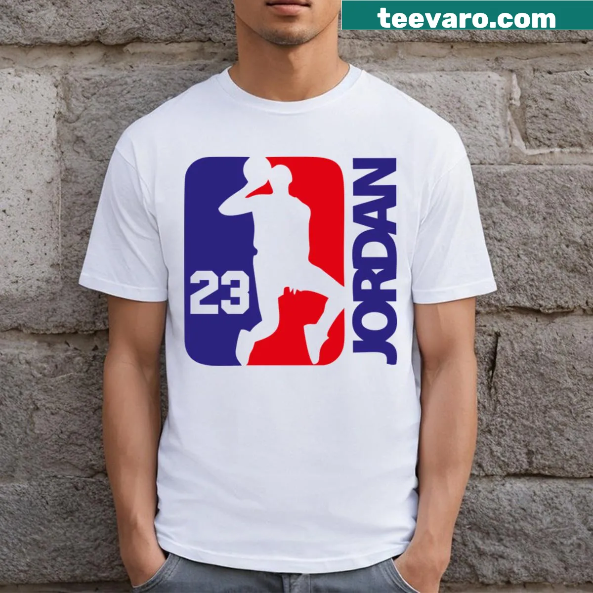 MJ 23 Slam Legend Team typography on a T-shirt — on a men's t-shirt